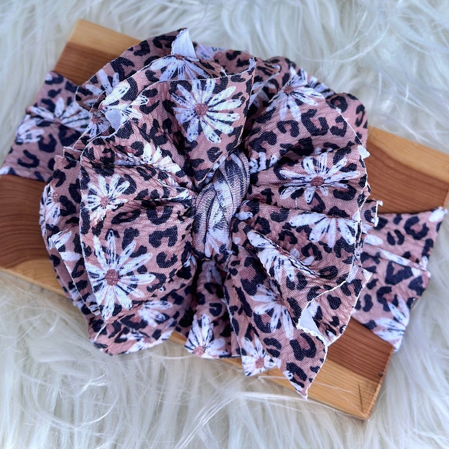 Leopard Daisy Shredded Headwrap